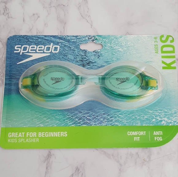 Speedo Occhiali Da Nuoto Sunny G Per Bambini (3-8 Anni) – Lenti UV Antiappannamento – Blue Camo/Jello Green